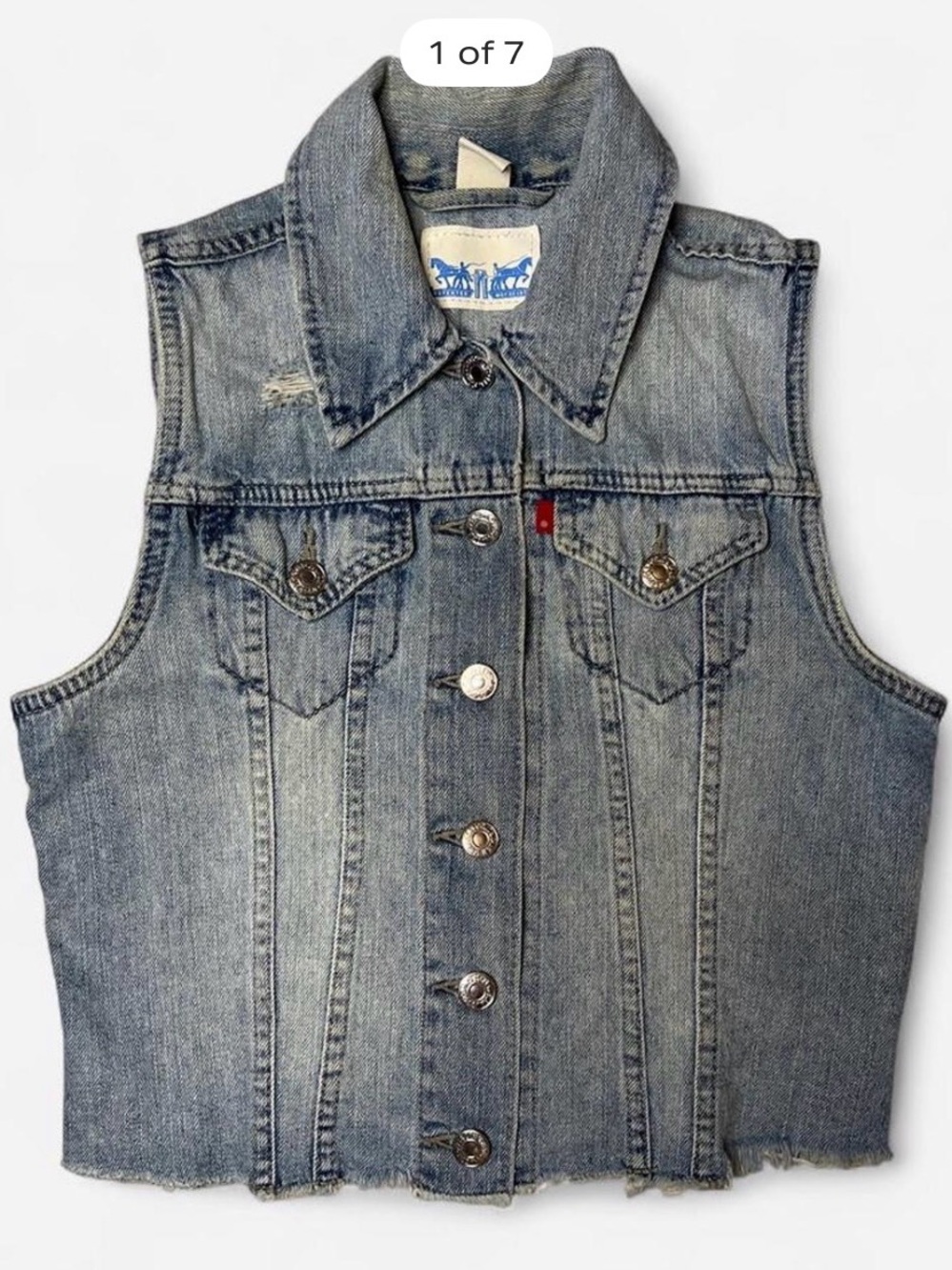 Levi's Light Wash Denim Sleeveless Jacket Vest
